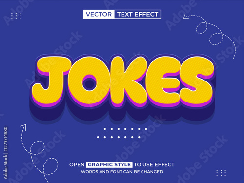jokes editable text, text effect, 3d text for title