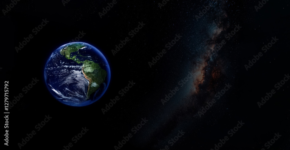 Obraz premium planet earth seen from space with starry background