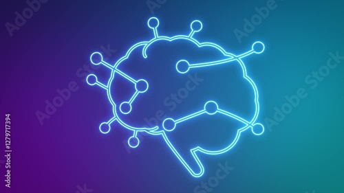 Wallpaper Mural Futuristic AI Brain Circuit with Glowing Neural Connections and Cyber Tech Aesthetics. Artificial Intelligence Digital Brain with High-Tech Circuitry and Glowing Blue Lines Torontodigital.ca