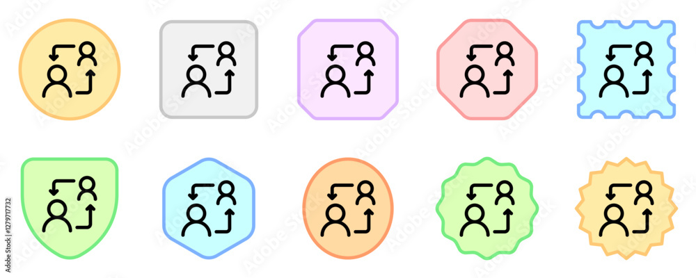 Naklejka premium Editable turnover, exchange, substitue, replace, switch, users, accounts vector icon. Work, job. Part of a big icon set family. Perfect for web and app interfaces, presentations, infographics, etc