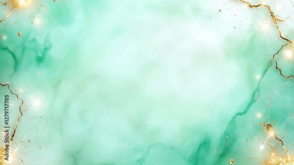 Elegant aqua background with gold accents for design and decoration Elegant aqua background with gold accents for design and decoration