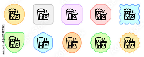 Editable popcorn, soda, snack, drink food, beverage vector icon. Movie, cinema, entertainment. Part of a big icon set family. Perfect for web and app interfaces, presentations, infographics, etc