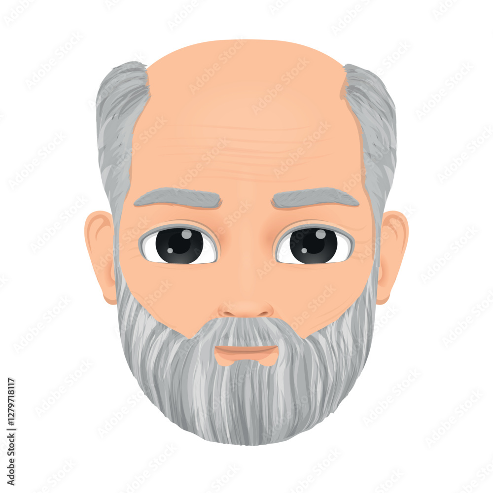 Portrait of old man with gray hair and baldness Portrait of old man with gray hair and baldness
