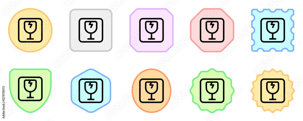 Editable fragile sign vector icon. Shipping, delivery, e-commerce, transport, logistics. Part of a big icon set family. Perfect for web and app interfaces, presentations, infographics, etc