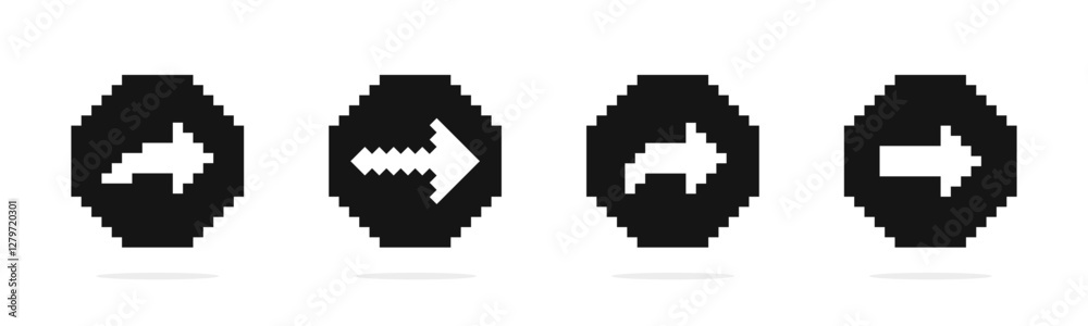 Pixel arrows. Pixel art arrows. Pixelated arrow icon set Pixel arrows. Pixel art arrows. Pixelated arrow icon set