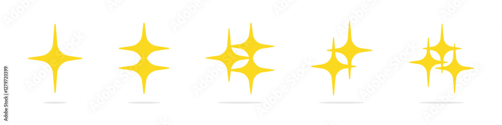 Stars collection. Star vector icons. Golden Stars. Different star shapes. Sparkle star icon set. Stars collection. Star vector icons. Golden Stars. Different star shapes. Sparkle star icon set.