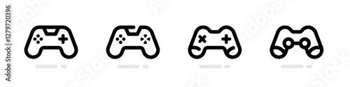 Game controller or gamepad vector icons. Gamepad icon set. Video Game Controllers