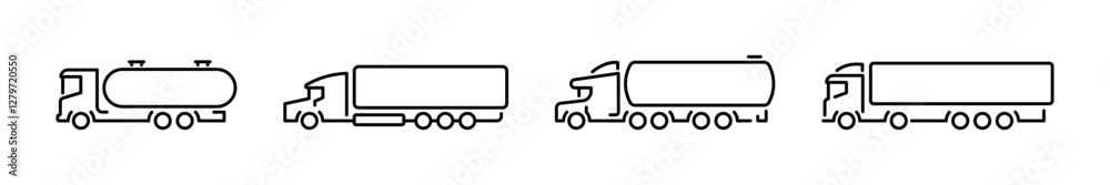 Outline car icons. Truck icons. Truck vector icon set. Types of transport Outline car icons. Truck icons. Truck vector icon set. Types of transport