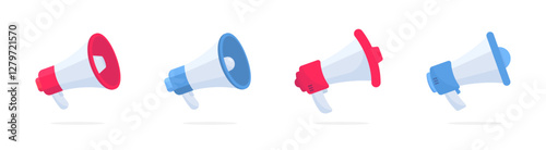 Loudspeaker vector icons. Loudspeaker, speaker, bullhorn alert. Megaphone speaker or loudspeaker bullhorn, vector illustration.