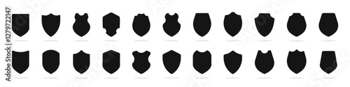 Shield vector icons. Protect shield vector. Shield icons set. Security shield icons. Protect shield vectors. Safety, protection, defence symbol.