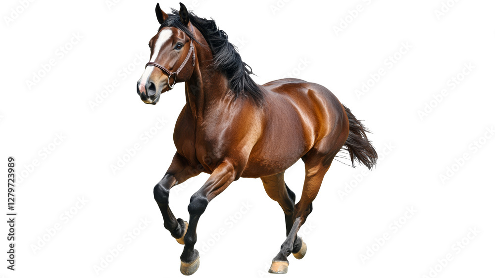 Obraz premium Horse running in a bright open space