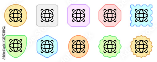 Editable open-world game, simulation, globe vector icon. Video game, game elements. Part of a big icon set family. Perfect for web and app interfaces, presentations, infographics, etc