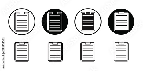 Assignment icon Black line art vector logo set
