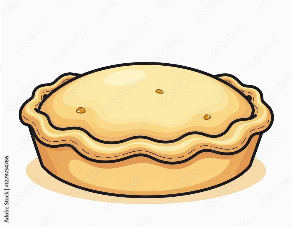 Delicious Hand-Drawn Cartoon Pie Illustration Delicious Hand-Drawn Cartoon Pie Illustration