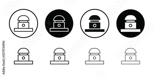 Buzzer icon Black line art vector logo set