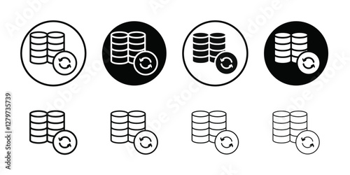 Data Recovery icon Black line art vector logo set