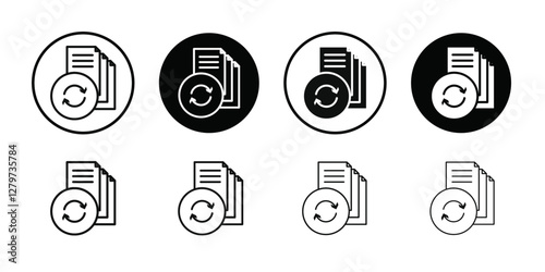 Data Recovery icon Black line art vector logo set