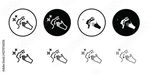 face massage icon Black line art vector logo set
