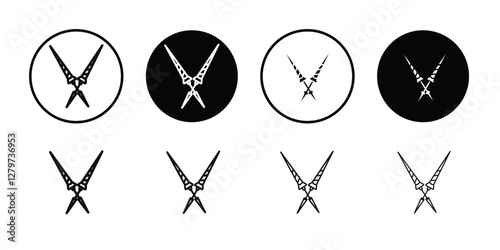 lance icon Black line art vector logo set