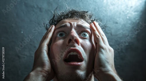 A person overwhelmed by hysteria during a surprising and unexpected event.