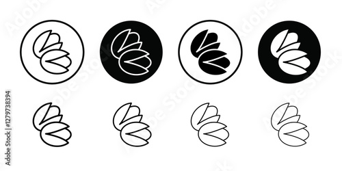 pistachio icon Black line art vector logo set
