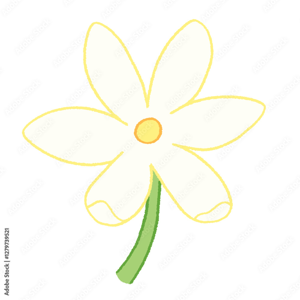 cute white gardenia flower doodle hand drawn illustration cute white gardenia flower doodle hand drawn illustration