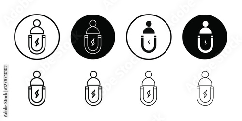 User Engagement icon Black line art vector logo set