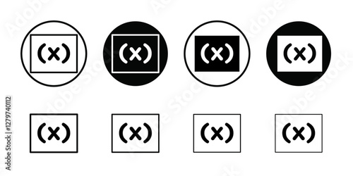 Variable symbol icon Black line art vector logo set