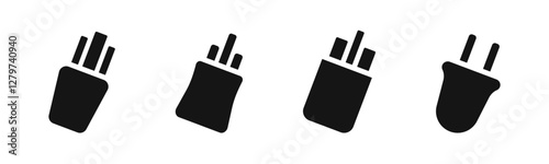 Power plug icon set. Power plug vector illustration. Plug icon