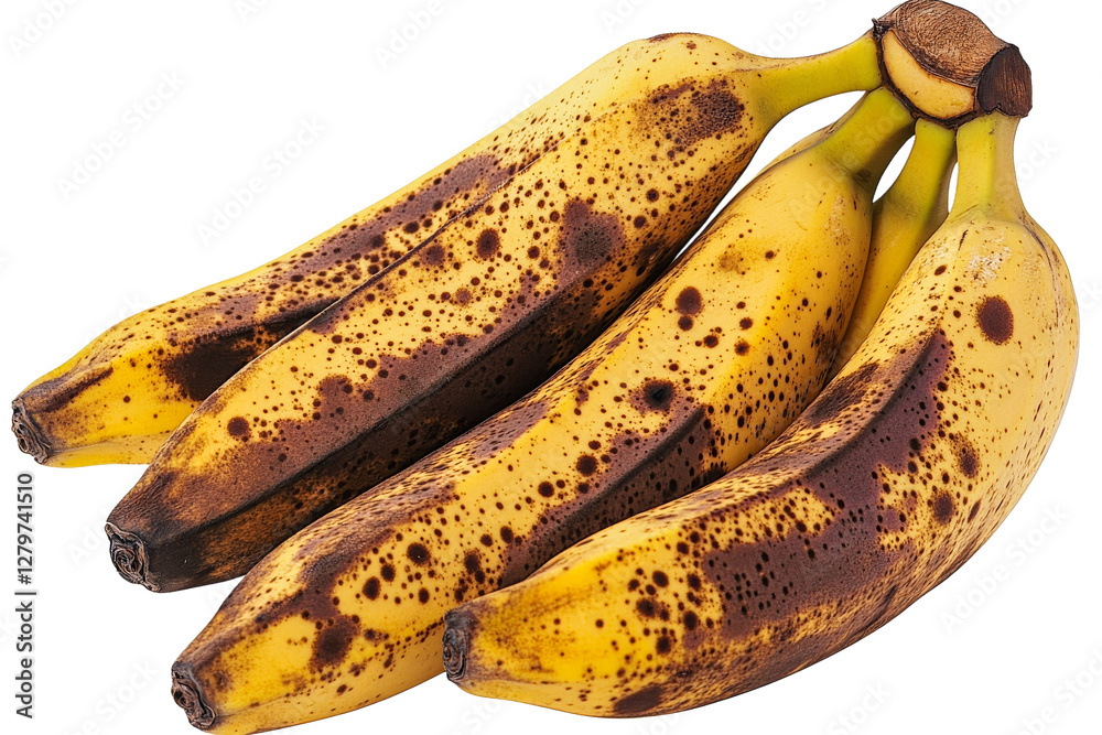 Ripe bananas with brown spots on kitchen counter Ripe bananas with brown spots on kitchen counter