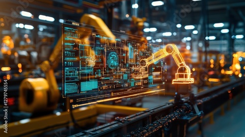 Advanced Smart Factory Environment with Digital Display Technology