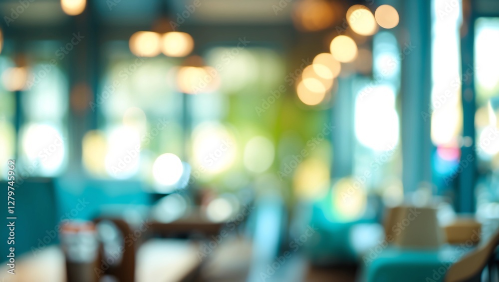 Abstract blur interior coffee shop or cafe for background Abstract blur interior coffee shop or cafe for background