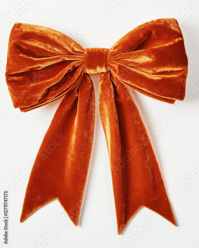 Wallpaper Mural Luxurious orange velvet bow with long tails, perfect for festive decorations or fashion accessories. Its rich texture adds elegance to any setting Torontodigital.ca