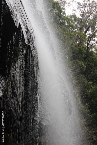 Waterfall on the Warrie hiking trail, Springbrook, Gold Coast hinterland, Queensland, Australia. 