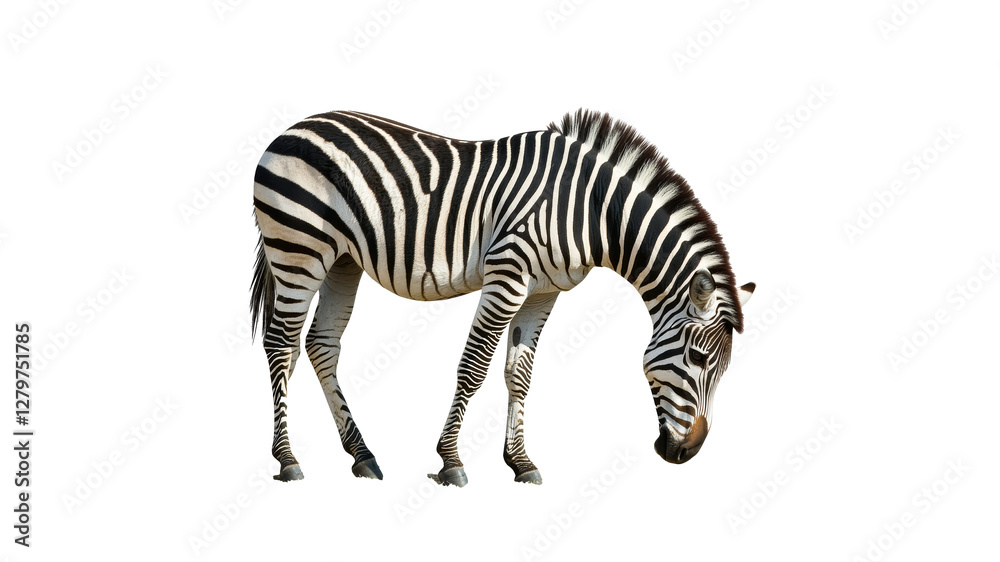 Fototapeta premium Zebra in sunlight, gracefully standing
