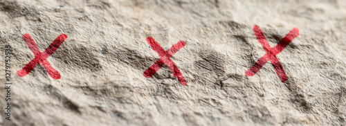 Old prospecting map with red X marks indicating locations