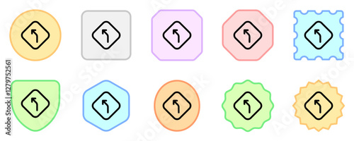 Editable curve left arrow vector icon. Map, location, navigation. Part of a big icon set family. Perfect for web and app interfaces, presentations, infographics, etc