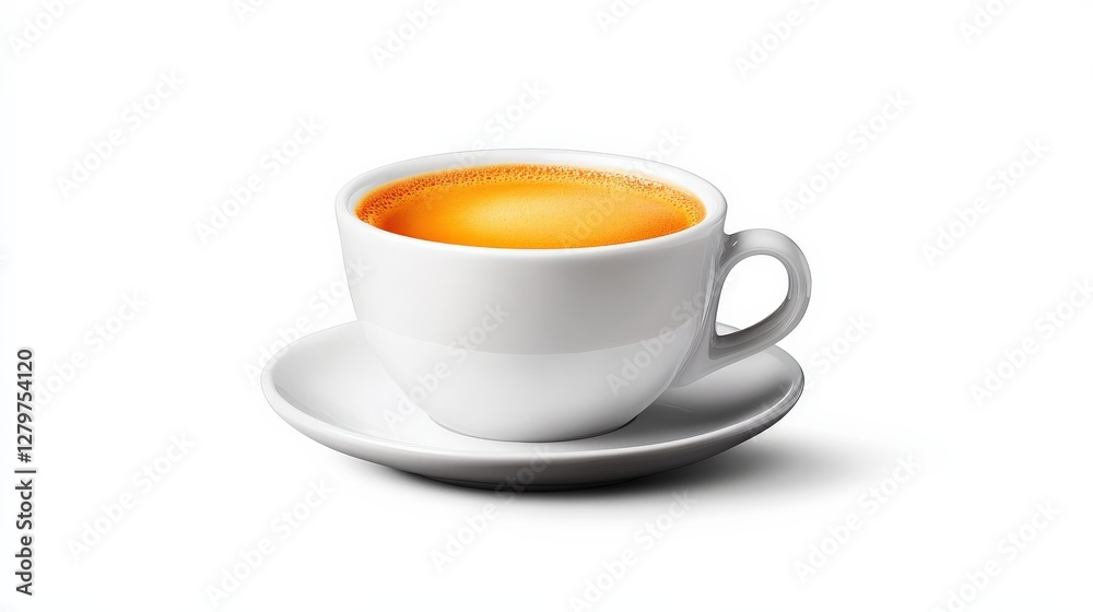 Freshly Brewed Orange Tea in a White Cup on a Clean Background Freshly Brewed Orange Tea in a White Cup on a Clean Background