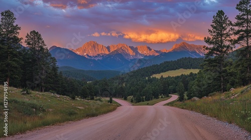 Majestic Mountain Sunset: A Serene Colorado Landscape