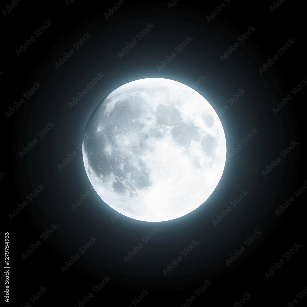A full moon with detailed craters shining brightly against a dark sky. The moon is the focal point of this stunning night sky image, showcasing its power and beauty. A full moon with detailed craters shining brightly against a dark sky. The moon is the focal point of this stunning night sky image, showcasing its power and beauty.