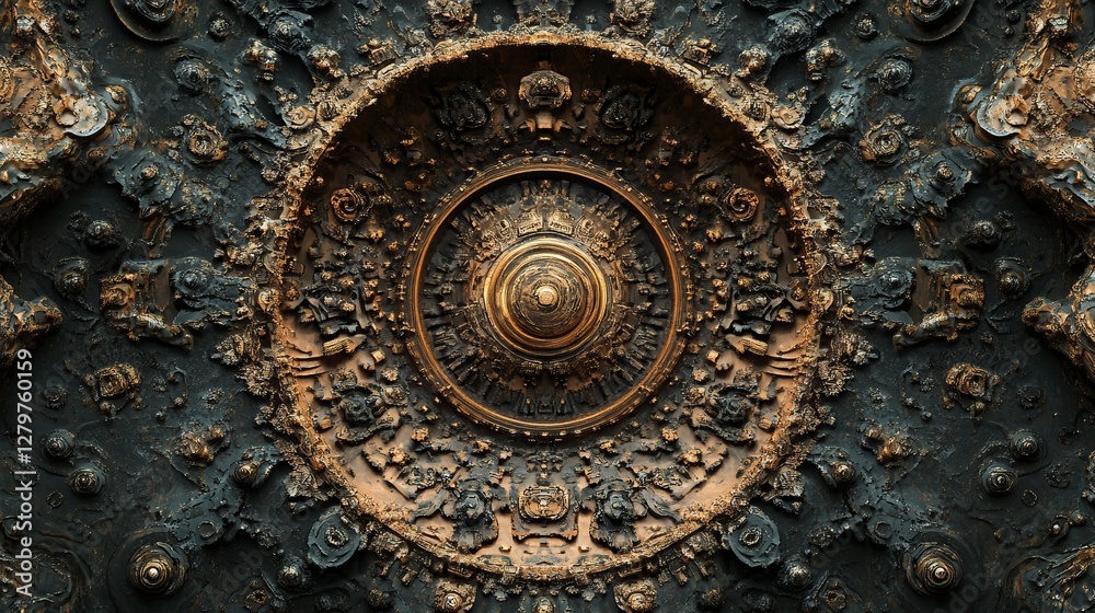 Fototapeta premium Dark SciFi Portal Circular Digital Gateway