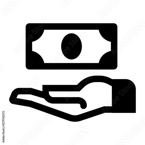 payment icon showing a hand receiving money.