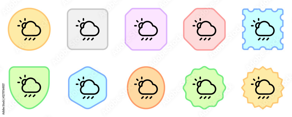 Obraz premium Editable sunshower vector icon. Part of a big icon set family. Perfect for web and app interfaces, presentations, infographics, etc