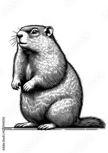 Vector Illustration of a Groundhog