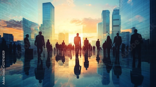 Futuristic City Business Silhouettes 2