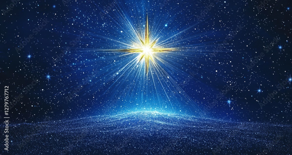 Obraz premium Beautiful Starry Sky Featuring the Star of Jesus