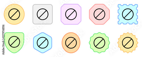 Editable vector stop prohibitions block icon. Part of a big icon set family. Perfect for web and app interfaces, presentations, infographics, etc