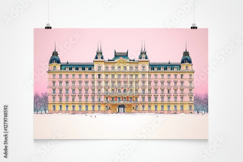 Elegant White Background Featuring The Grand Budapest Hotel
