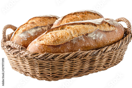 Freshly baked artisan bread in a basket