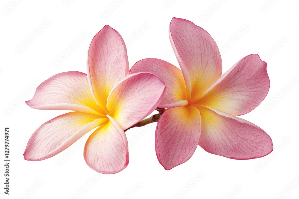 Delicate Pink and Yellow Flowers on a Transparent Background Delicate Pink and Yellow Flowers on a Transparent Background